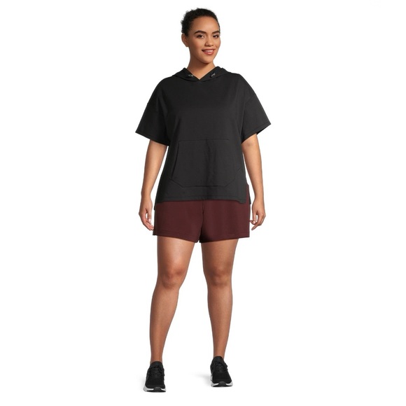 Women's Heavy Weight Fashion Shorts. Color: Deep Chianti - Picture 3 of 5